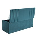 Ver imagem 3 de Calçadeira Baú Recamier Estofada Cama de Solteiro 90cm Grécia Suede Azul Turquesa- Mabe Magazine