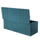 Ver imagem 1 de Calçadeira Baú Recamier Estofada Cama de Solteiro 90cm Grécia Suede Azul Turquesa- Mabe Magazine