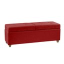 Ver imagem 3 de Recamier Bau Madri 1,60m Suede Vermelho - Inova Decor Inova Decorações