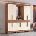 Ver imagem 1 de Guarda Roupa Roupeiro Casal Daniel B374 Briz 10 Portas 3 Gavetas com Espelho Nature Off White Henn