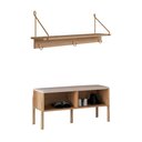 Ver imagem 1 de Sapateira Banco Estofado 93cm e Prateleira com 3 Ganchos Cor:hanover