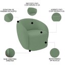 Ver imagem 3 de Poltrona para Sala de Estar Orgânica Kit com 2 Garbin K04 Bouclê Verde - Mpozenato