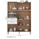 Ver imagem 2 de Cozinha Compacta 06 Portas 02 Gavetas Harmonia Amêndola Branco Demóbile