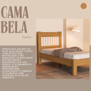 Ver imagem 6 de Cama Bela Solteiro Nature de Mdf com Estrado Madeira Estilo Ripado + Colchão 188x88cm Incluso