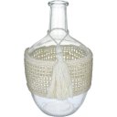 Ver imagem 1 de Vaso Enfeite Decorativo Garrafa Home&co Trama Fibra Vidro 25x15x15cm Transparente