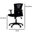 Ver imagem 5 de Cadeira Escritório Giratória Nr-17 Diretor Blm0283 Blume Tela Mesh Preta Base Rodizio Nylon Preto