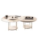 Ver imagem 1 de Conjunto de Mesas de Centro Sky com Tampo de Vidro e em Mdf Off White - Hb Móveis Off White