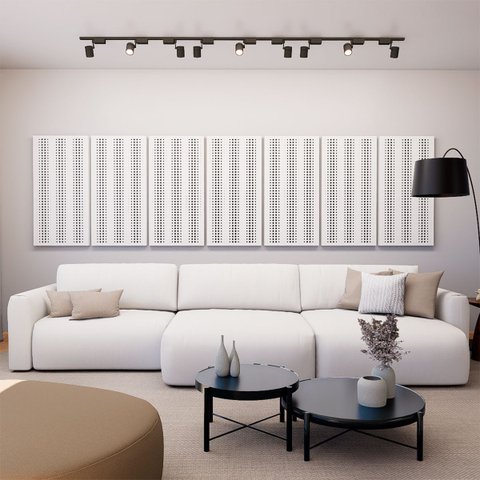 Painel Acústico Absorvedor Decorativo 120x60 Skal 10 Maestra Acústica:branco
