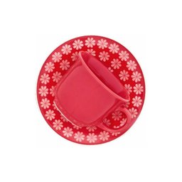 Conjunto de Xícaras de Chá Oxford Renda Vermelho 12 Peças - 1