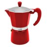 Cafeteira Italiana 6 Xícaras Vermelha Elegante Alumínio - 1