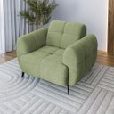 Ver imagem 7 de Poltrona para Sala e Escritório Decorativa Pés Metal Kania Linho Verde