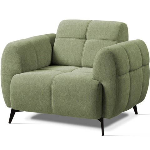 Poltrona para Sala e Escritório Decorativa Pés Metal Kania Linho Verde