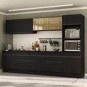 Ver imagem 2 de Armário de Cozinha Completa 5 Peças com Rodapé Mp2175 Made Multimóveis Preto