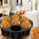 Ver imagem 7 de Forma Cupcake Mini Bolo Air Fryer Assadeira 7 Cavidades Cesto Silicone Fritadeira Congelador Forno
