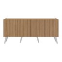 Ver imagem 4 de Rack Retrô para Tv até 50 Polegadas com 4 Portas Multimóveis Mp1071 Rustic/branco