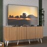 Rack Retrô para Tv até 50 Polegadas com 4 Portas Multimóveis Mp1071 Rustic/branco - 1