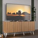 Ver imagem 1 de Rack Retrô para Tv até 50 Polegadas com 4 Portas Multimóveis Mp1071 Rustic/branco