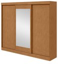 Ver imagem 1 de Guarda-roupas Casal Nice 3 Portas 1 Espelho 4 Gavetas Flex com Pés - Lp - Rei de Casa Amendoa Clean