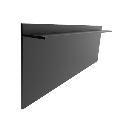 Rodapé Invertido Modelo L Alumínio Preto Fosco Altura 5cm Comprimento 3m