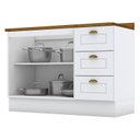 Ver imagem 2 de Balcão de Cozinha 120 Cm Nova York Branco com Tampo Nature – Henn