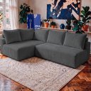 Ver imagem 1 de Sofá de Canto Modular Vibe Esquerdo 2,70m x 1,70m Xpand Tech Tecido Velourê Cinza Escuro Cama
