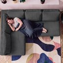 Ver imagem 7 de Sofá de Canto Modular Vibe Esquerdo 2,70m x 1,70m Xpand Tech Tecido Velourê Cinza Escuro Cama