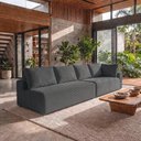 Ver imagem 4 de Sofá de Canto Modular Vibe Esquerdo 2,70m x 1,70m Xpand Tech Tecido Velourê Cinza Escuro Cama