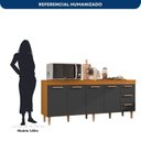 Ver imagem 5 de Balcão para Cozinha Anne 2,00m 4 Portas 3 Gavetas Yescasa Freijó UV/Grafite
