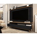 Ver imagem 2 de Rack com Painel Sala Estar Vivare Wood 1.8 Tv 72 3 Gavetas:Black/Freijó