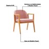 Kit 2 Poltronas Decorativas Base Em Madeira Tauari Mochi Linho Coral - Gran Belo - 6