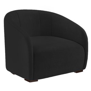 Poltrona Decorativa Julia Suede Preto - Dominic Decor