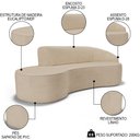 Ver imagem 3 de Sofá Living 2 Lugares 180cm Braço Direito Mozart D06 Linho Bege Escuro - Mpozenato