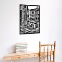 Ver imagem 2 de Quadro Decorativo Veneza Preto e Branco - 70x50cm:moldura Branca