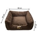Ver imagem 5 de Cama Luppet Quadrada Super Luxo para Cachorro Marrom M