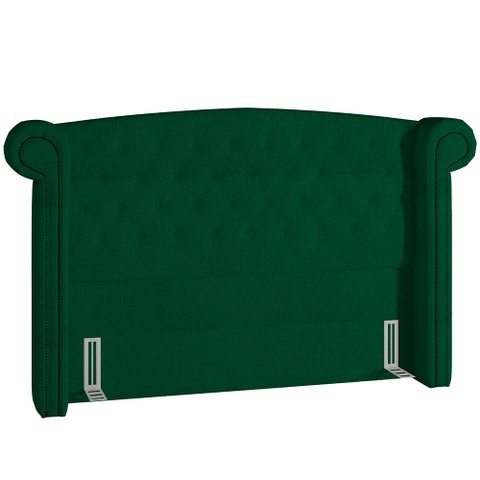 Cabeceira Cama Box Casal 140 Cm Sofia Bouclê Verde - Lyam Decor