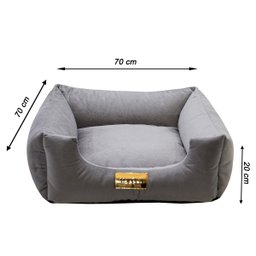 Cama Luppet Quadrada Super Luxo Para Cachorro Cinza GG - 2