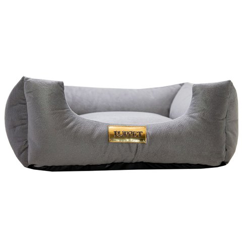 Cama Luppet Quadrada Super Luxo para Cachorro Cinza Gg