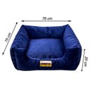 Ver imagem 3 de Cama Luppet Quadrada Super Luxo para Cachorro Azul Gg