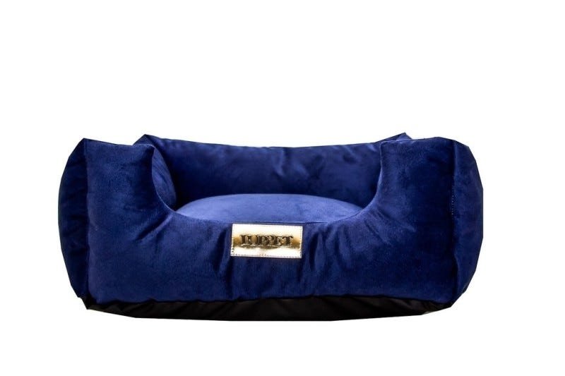 Cama Luppet Quadrada Super Luxo para Cachorro Azul Gg
