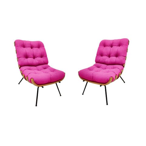 Kit 02 Poltronas Costela Corino Pink