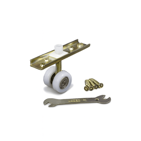 Rodízio Duplo Liso de Nylon com Rolamento e Chapa para Madeira 1.1/8" - M83000 - Jocec