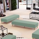 Ver imagem 3 de Kit 02 Puffs Decorativo Sala de Estar Bali W01 Pés Palito 170x60cm Linho Verde Menta - Lyam Decor