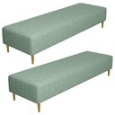 Ver imagem 1 de Kit 02 Puffs Decorativo Sala de Estar Bali W01 Pés Palito 170x60cm Linho Verde Menta - Lyam Decor