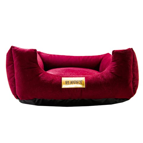 Cama Quadrada para Cachorro ou Gatos Super Luxo Luppet Bordo GG