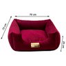 Cama Quadrada para Cachorro ou Gatos Super Luxo Luppet Bordo GG - 5