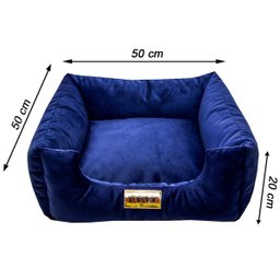 Cama Luppet Quadrada Super Luxo Para Cachorro Azul M - 3