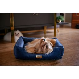 Cama Luppet Quadrada Super Luxo Para Cachorro Azul M - 4