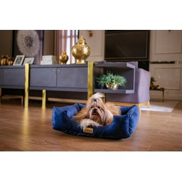 Cama Luppet Quadrada Super Luxo Para Cachorro Azul M - 5