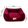 Cama Quadrada para Cachorro ou Gatos Super Luxo Luppet Bordo M - 5