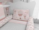 Ver imagem 3 de Kit Berço Enxoval de Bebê Floral Rosa Balões Menina Algodão